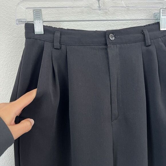 Samantha Sportswear Women's Tapered Pants Black Front Pleated High Rise Sz 4P - Picture 4 of 8